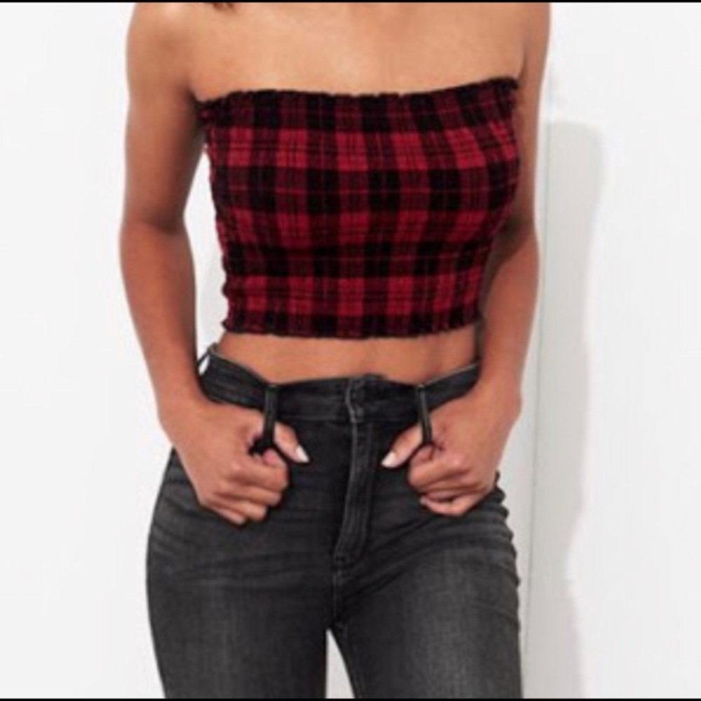 Hollister NWOT Plaid Tube Top